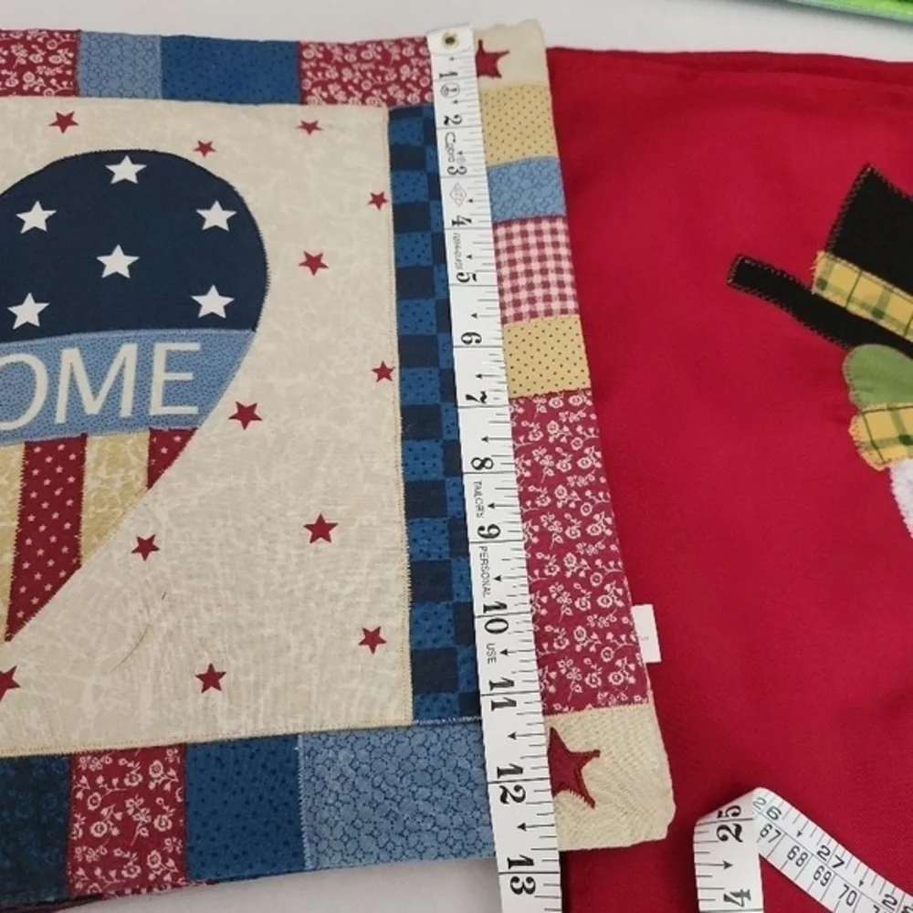Patriotic Quilted Placemat Red White Blue Welcome Heart Design Americana - Picture 6 of 10